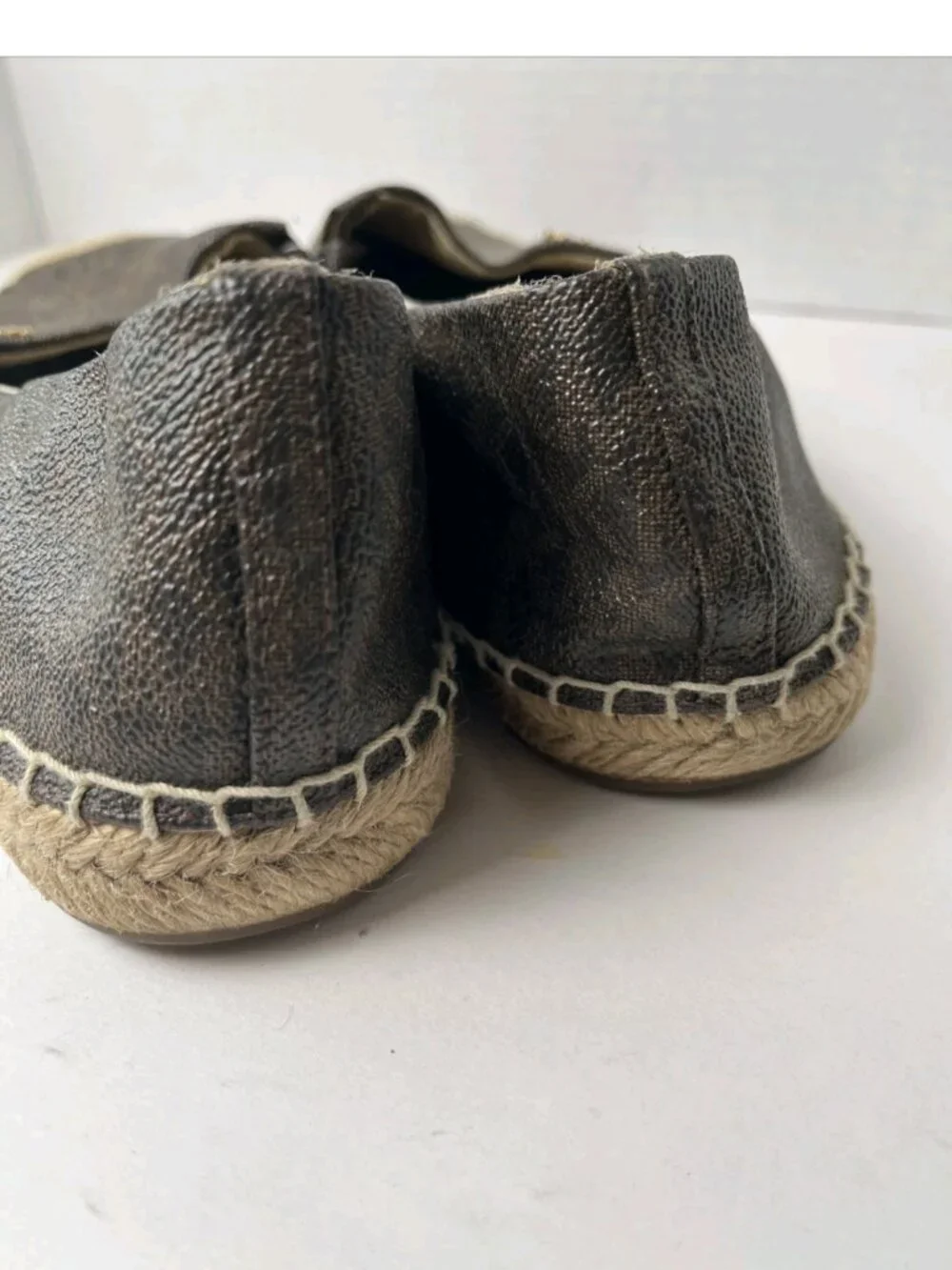 Michael Kors MK Logo Brown Espadrille Flats Size 8.5M